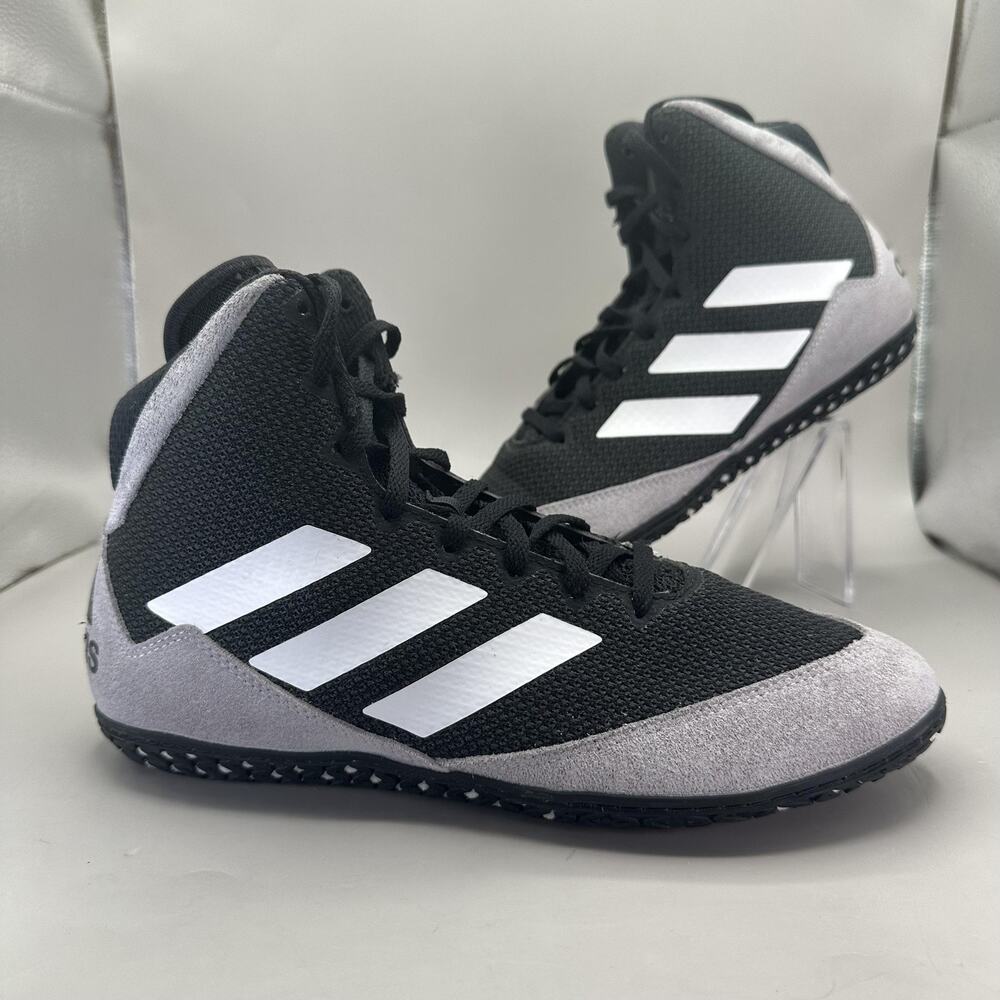 Adidas Mat Wizard 5 Wrestling Shoes Mens Size 7.5 Black Gray Sneakers FZ5381